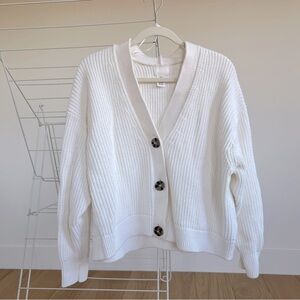 H&M white cardigan in XL